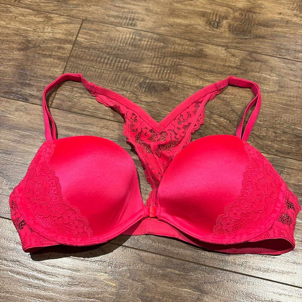 La Senza The Show Off neon push up front clasp closure lace racerback bra